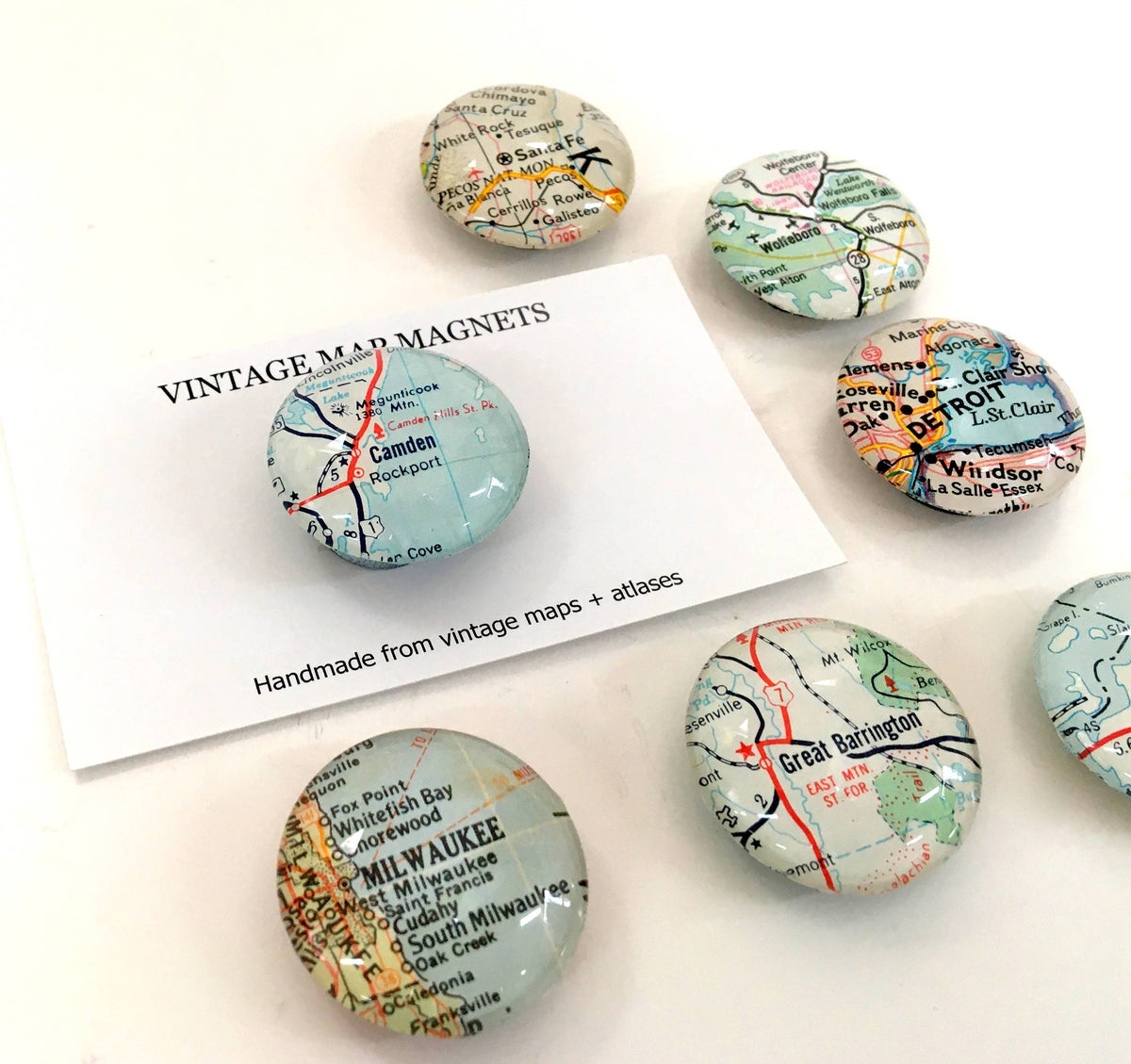 Vintage Map Magnet - 1.25